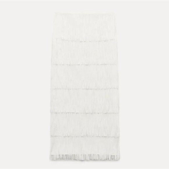 ZARA FRINGED PENCIL SKIRT ZW COLLECTION - Picture 4 of 8